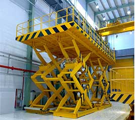 非標(biāo)雙跨剪叉升降機(jī)安裝完畢！